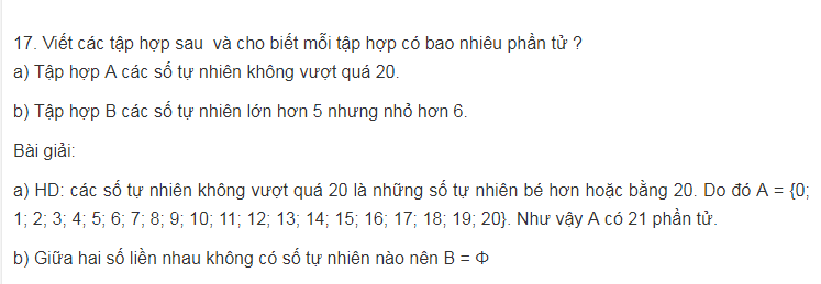 Các dạng toán thuộc phần số phần tử của tập hợp, tập hợp con cơ bản