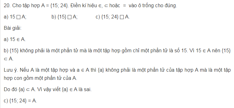 Các dạng toán thuộc phần số phần tử của tập hợp, tập hợp con cơ bản
