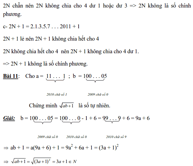 Chuyên đề Số chính phương và các dạng bài tập