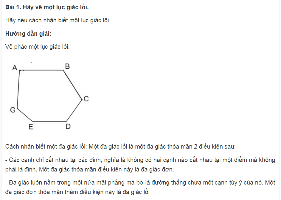 Các bài tập thuộc chương đa giác, diện tích đa giác cơ bản