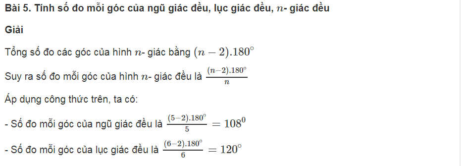 Các bài tập thuộc chương đa giác, diện tích đa giác cơ bản