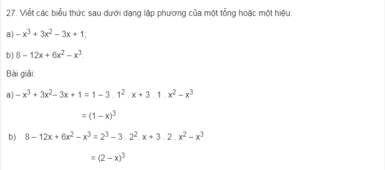 Tiếp tục ôn lại những hằng đẳng thức đáng nhớ phần 2 của toán lớp 8