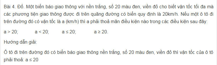 Bất phương trình bậc nhất một ẩn trong toán lớp 8 cơ bản