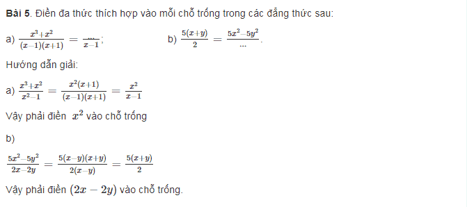 Tính chất cơ bản của phân thức trong toán đại lớp 8