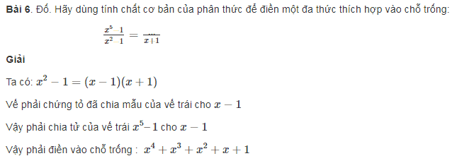 Tính chất cơ bản của phân thức trong toán đại lớp 8