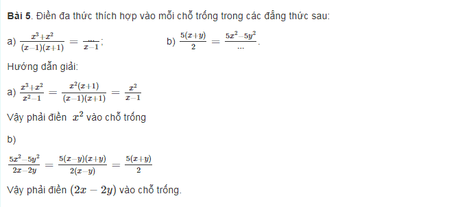 Tính chất cơ bản của phân thức trong toán đại lớp 8