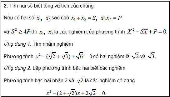 Hệ thức Vi – ét và ứng dụng – Bồi dưỡng Đại số 9