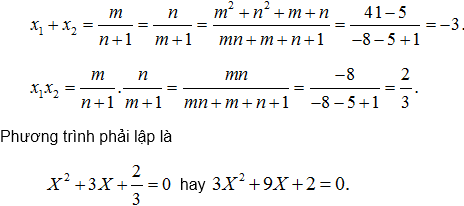 Hệ thức Vi – ét và ứng dụng – Bồi dưỡng Đại số 9