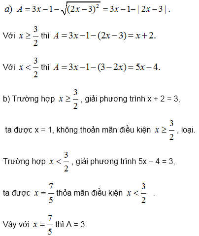 Căn thức bậc hai và hằng đẳng thức căn A mũ hai bằng giá trị tuyệt đối của A – Bồi dưỡng Đại số 9