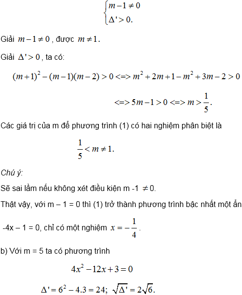 Phương trình bậc hai một ẩn – Bồi dưỡng Đại số 9