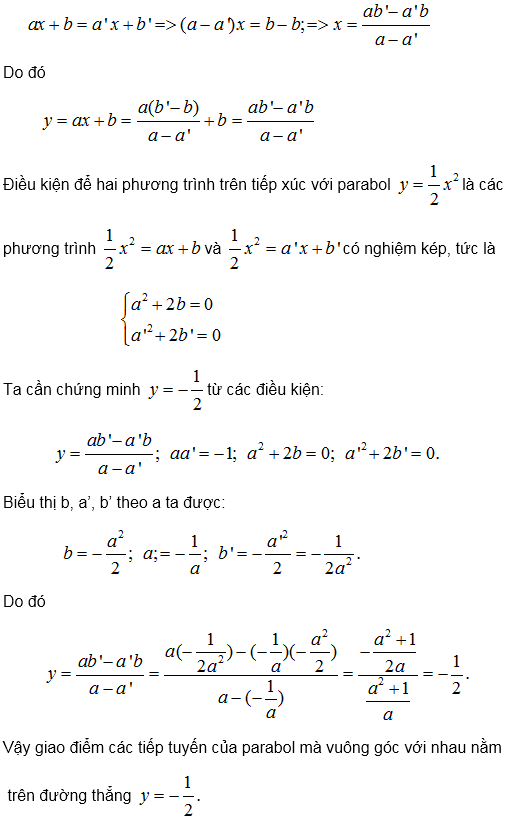 Giải phương trình bậc hai bằng đồ thị. Vị trí tương đối giữa parabol $y=ax^2$ và đường thẳng y=mx+n