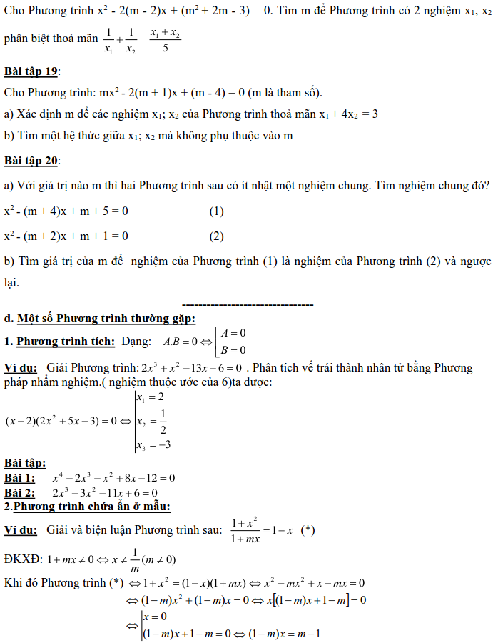 Dạng 3: Phương trình và hệ phương trình