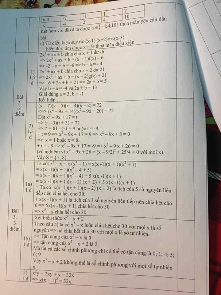 Đề thi HSG môn Toán 8 huyện Chương Mỹ năm 2018-2019 có đáp án