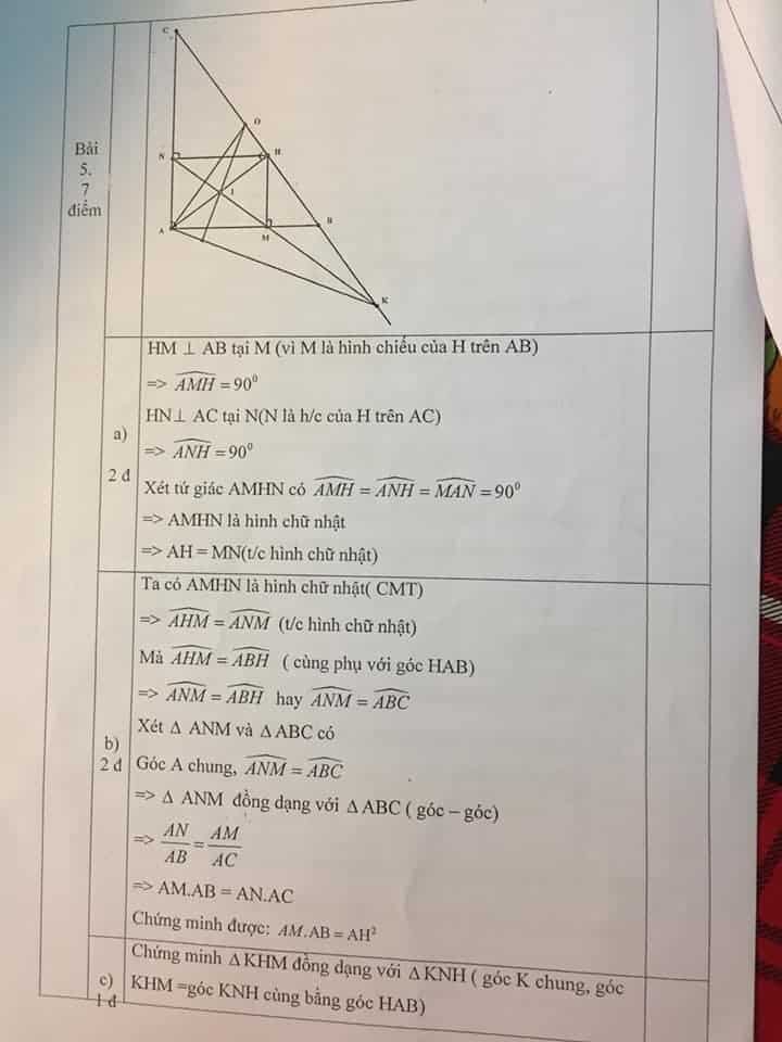 Đề thi HSG môn Toán 8 huyện Chương Mỹ năm 2018-2019 có đáp án