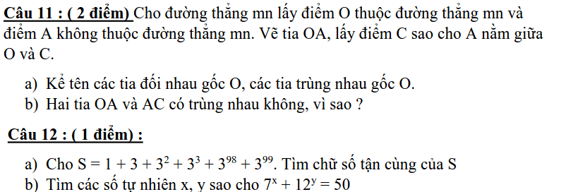 Đề kiểm tra giữa HK1 môn Toán 6 huyện Thanh Miện 2019-2020