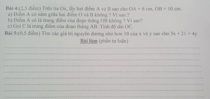 Đề kiểm tra HK1 môn Toán 6 huyện Hoài Đức 2019-2020