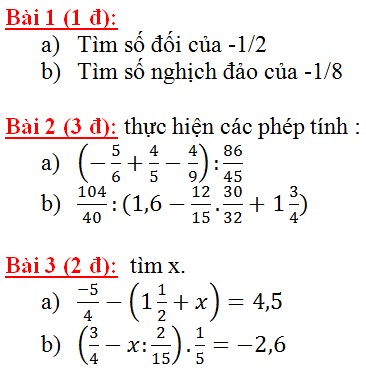 Đề kiểm tra Toán 6 học kì 2 quận 10 năm 2009-2010