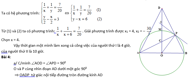 Đề thi Toán vào lớp 10 Quảng Ngãi năm học 2014-2015