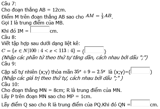 Đề thi Violympic môn Toán lớp 6