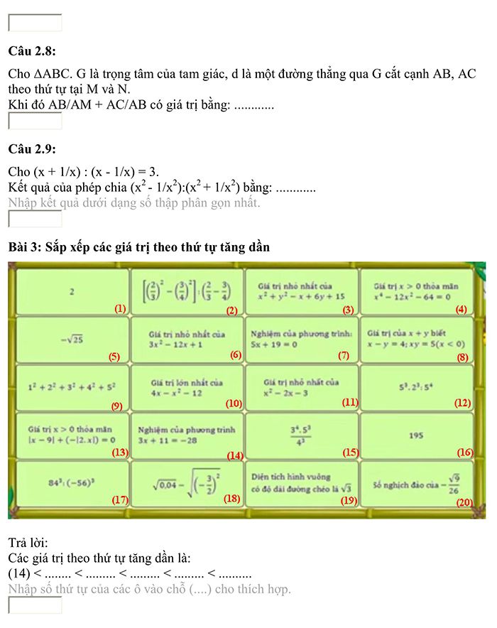 Đề thi Violympic môn Toán lớp 8