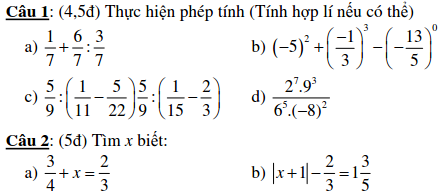 Đề kiểm tra Đại số 7 chương 1 THCS Đức Trí tp.HCM