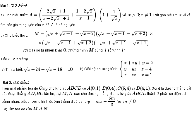 Đề thi HSG môn Toán lớp 9 TP Đà Nẵng năm học 2011 – 2012