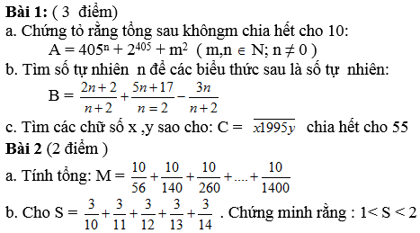 Đề thi học sinh giỏi Toán 6 số 13