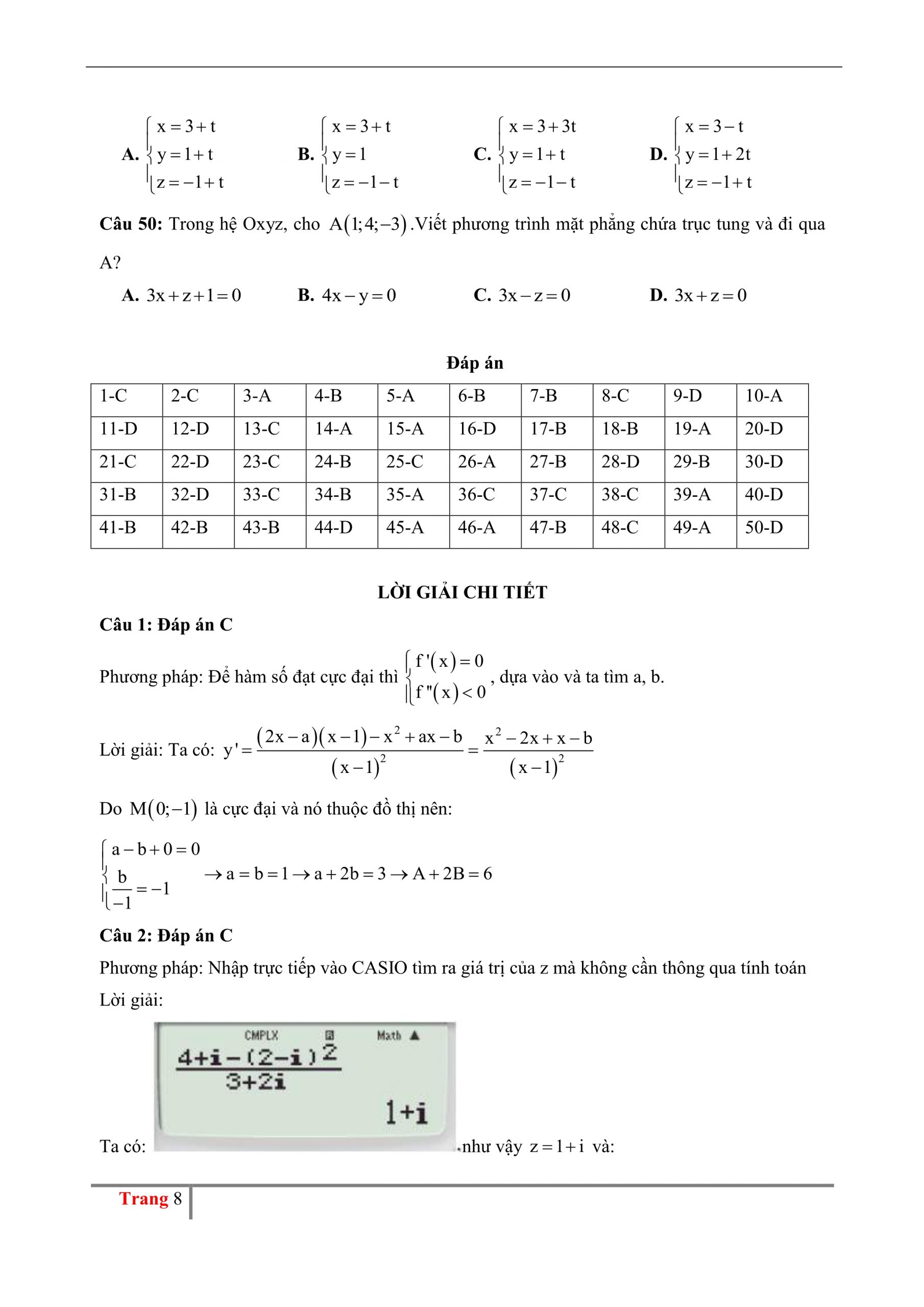 Đề Thi THPT Quốc Gia Trường Chuyên Thái Nguyên Đề 2