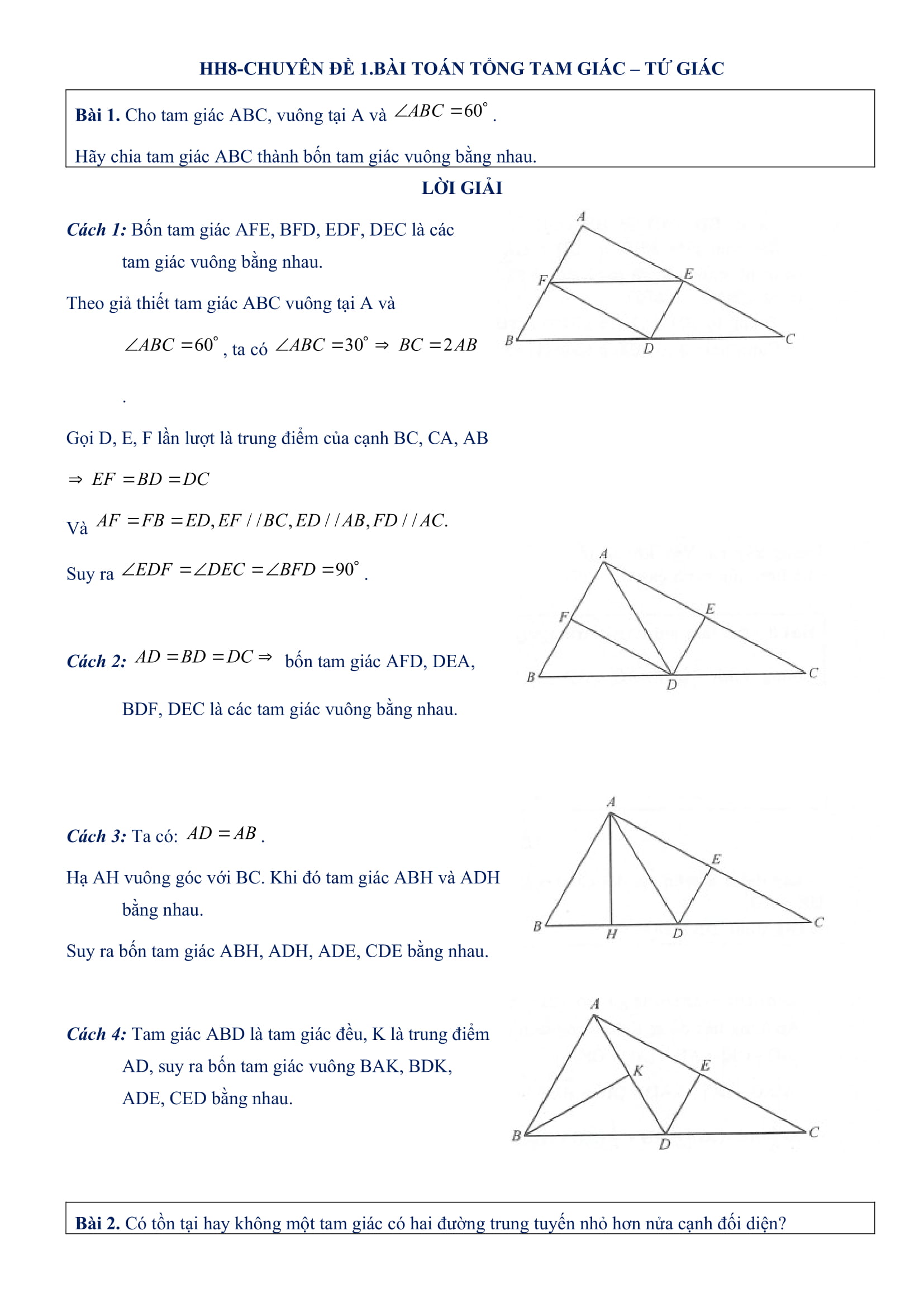 Phát triển tư duy sáng tạo Giải Toán 8 Hình học  Chương 3 Tam giác đồng  dạng