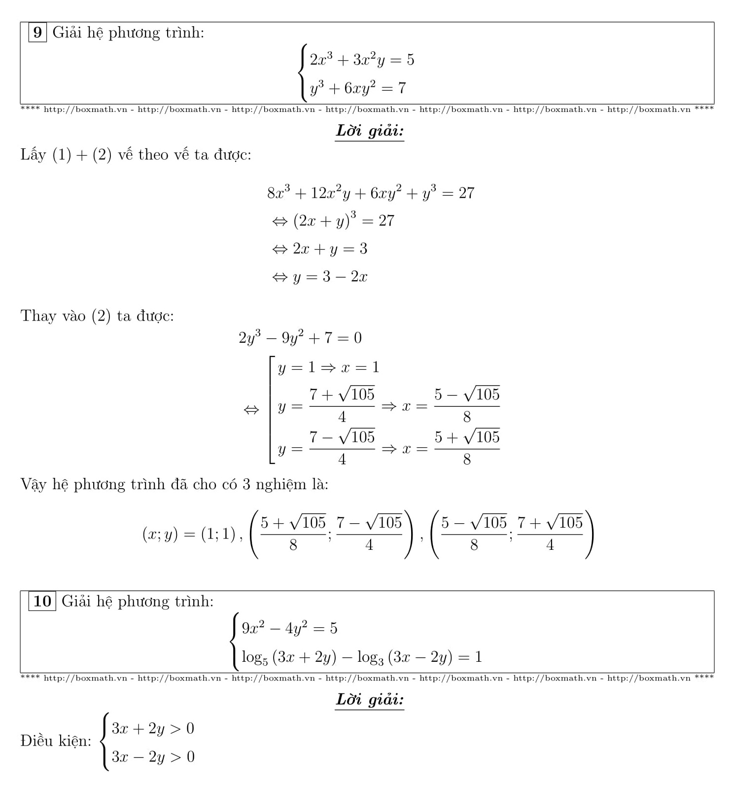 Chuyên đề Hệ phương trình - Toán 12