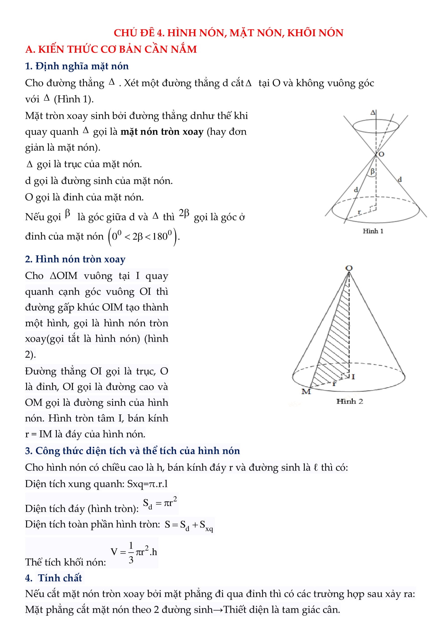 Chuyên đề Hình nón, trụ, cầu - Toán 12