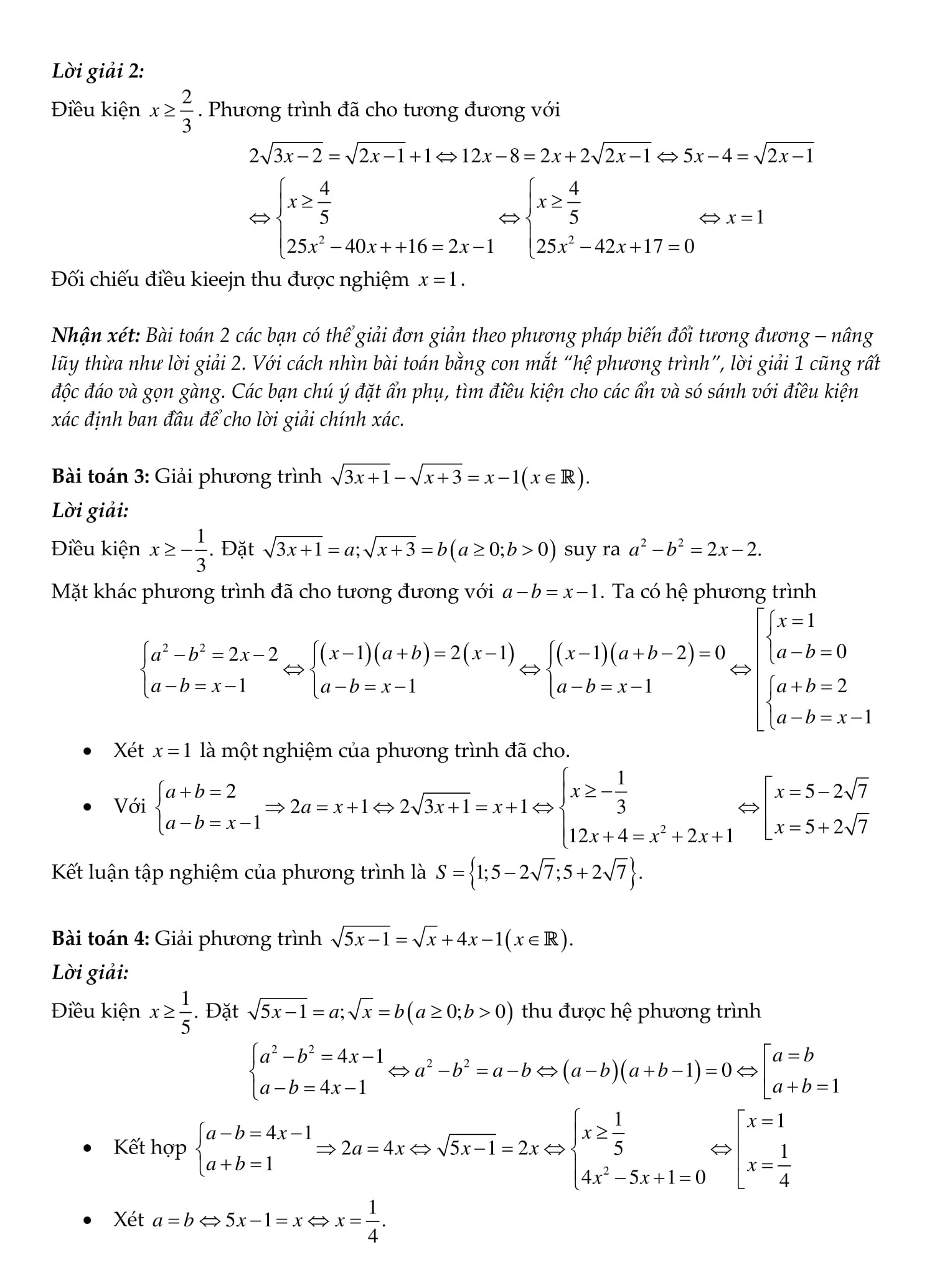 Chuyên đề toán 9: Phương trình vô tỉ