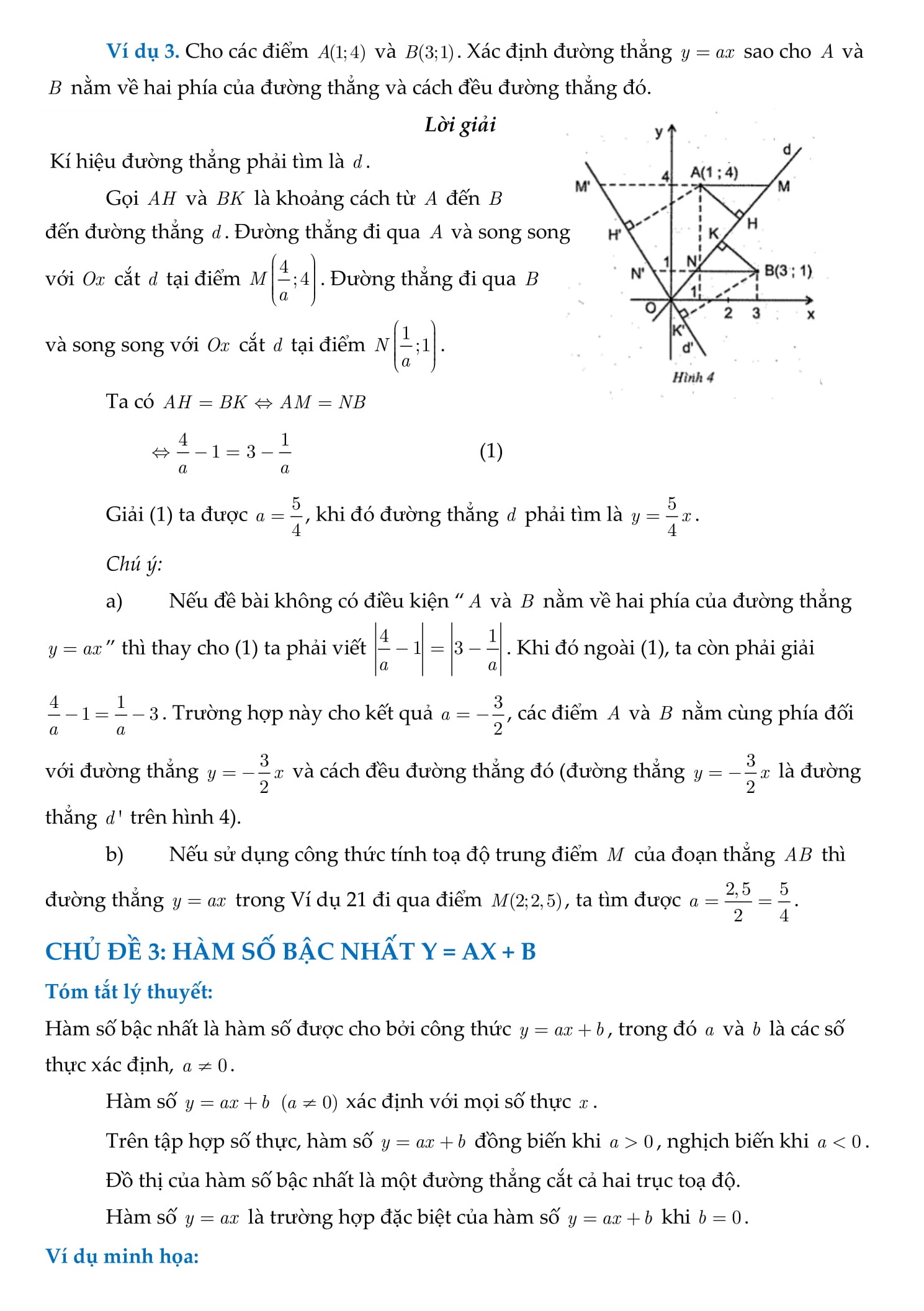 Chuyên đề Hàm số - Toán đại số 9