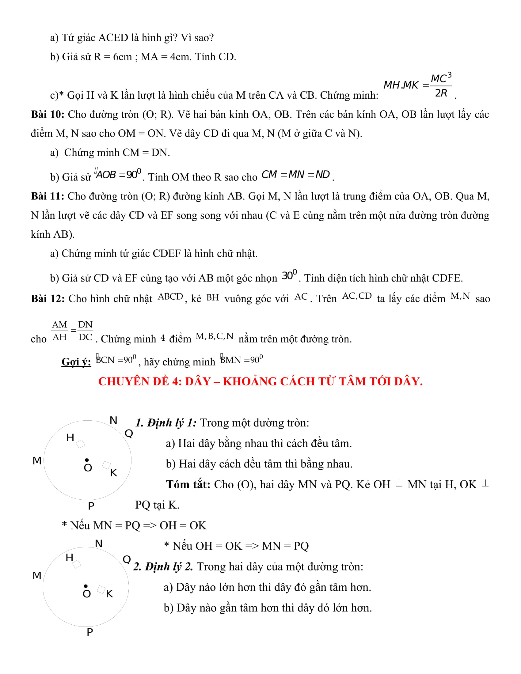 Tất cả bài tập hình tròn - Toán hình 9