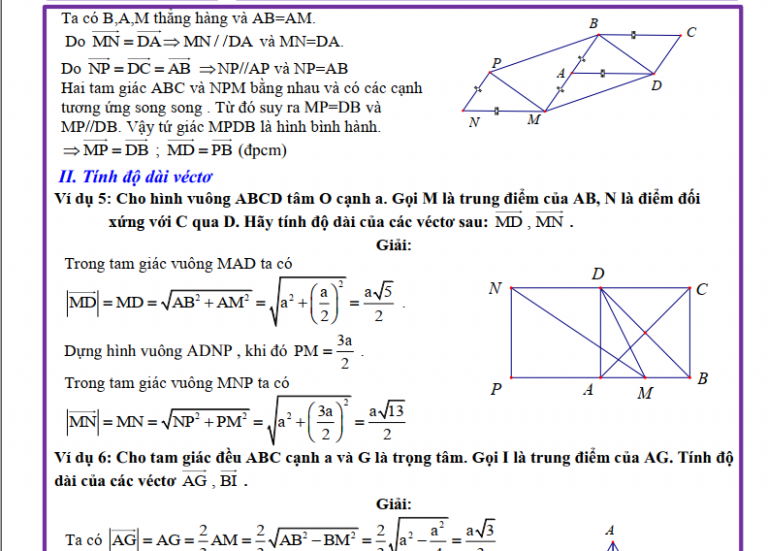 Các Bài Tập Hình Học Vecto Lớp 10 Có Đáp Án 
