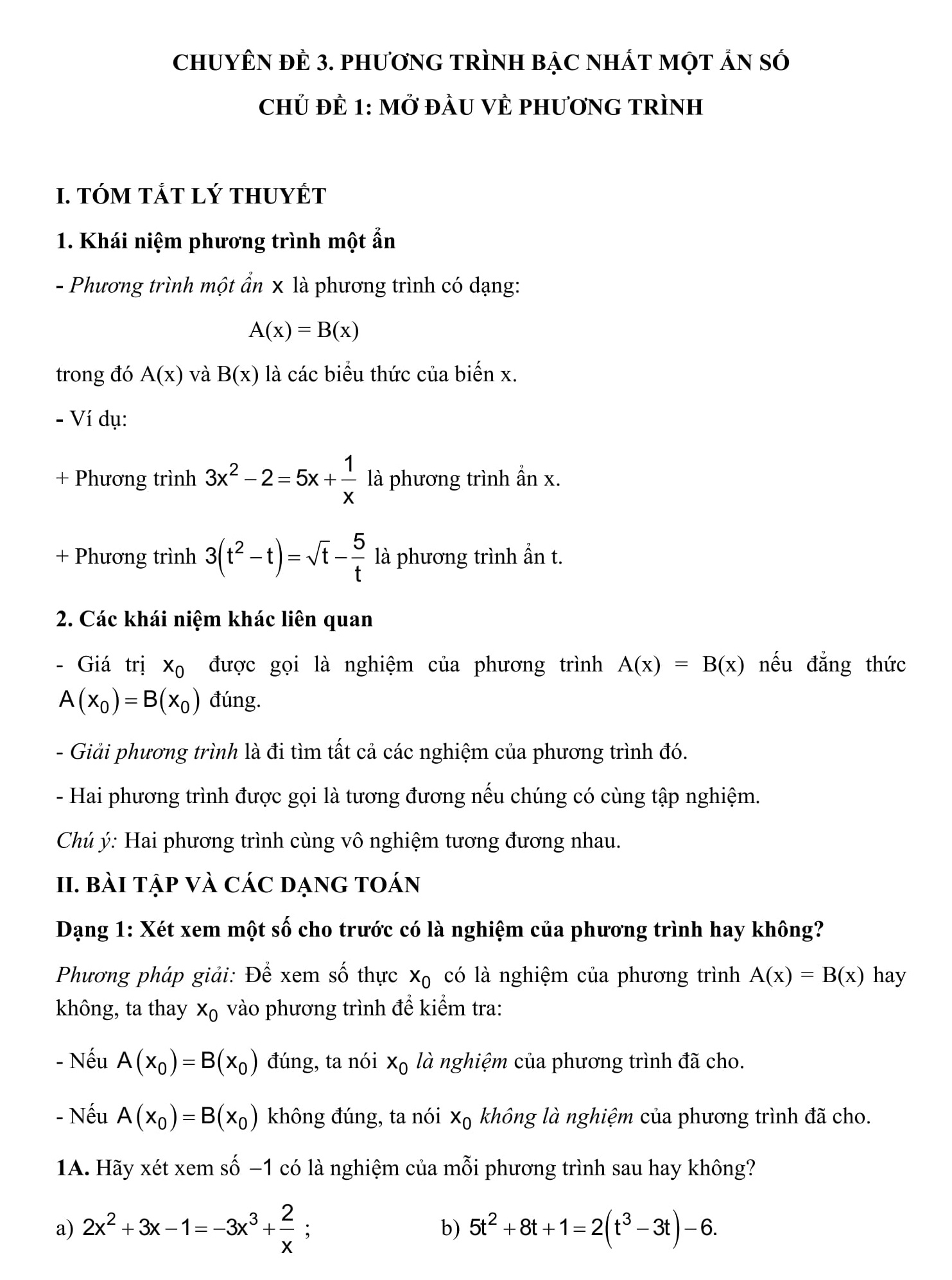 Đề cương HK2 Toán 8 (PDF + Word) - hình học và đại số