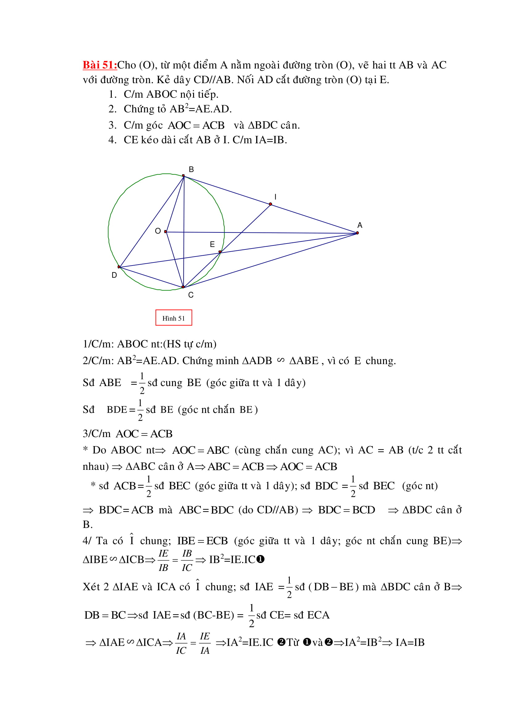 50 bài tập HK2 Toán hình học 9 (có lời giải)