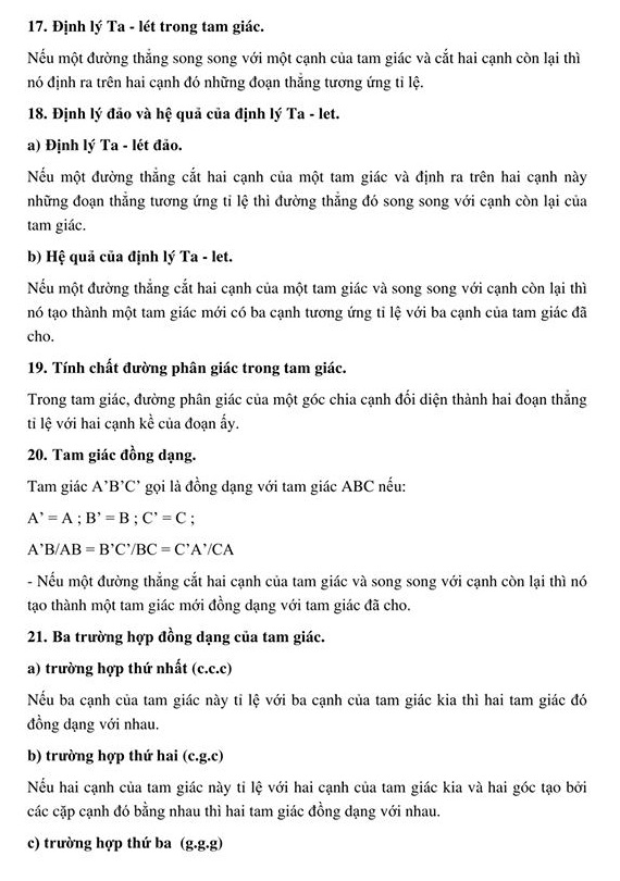 Tóm tắt lý thuyết Toán 8 cả năm