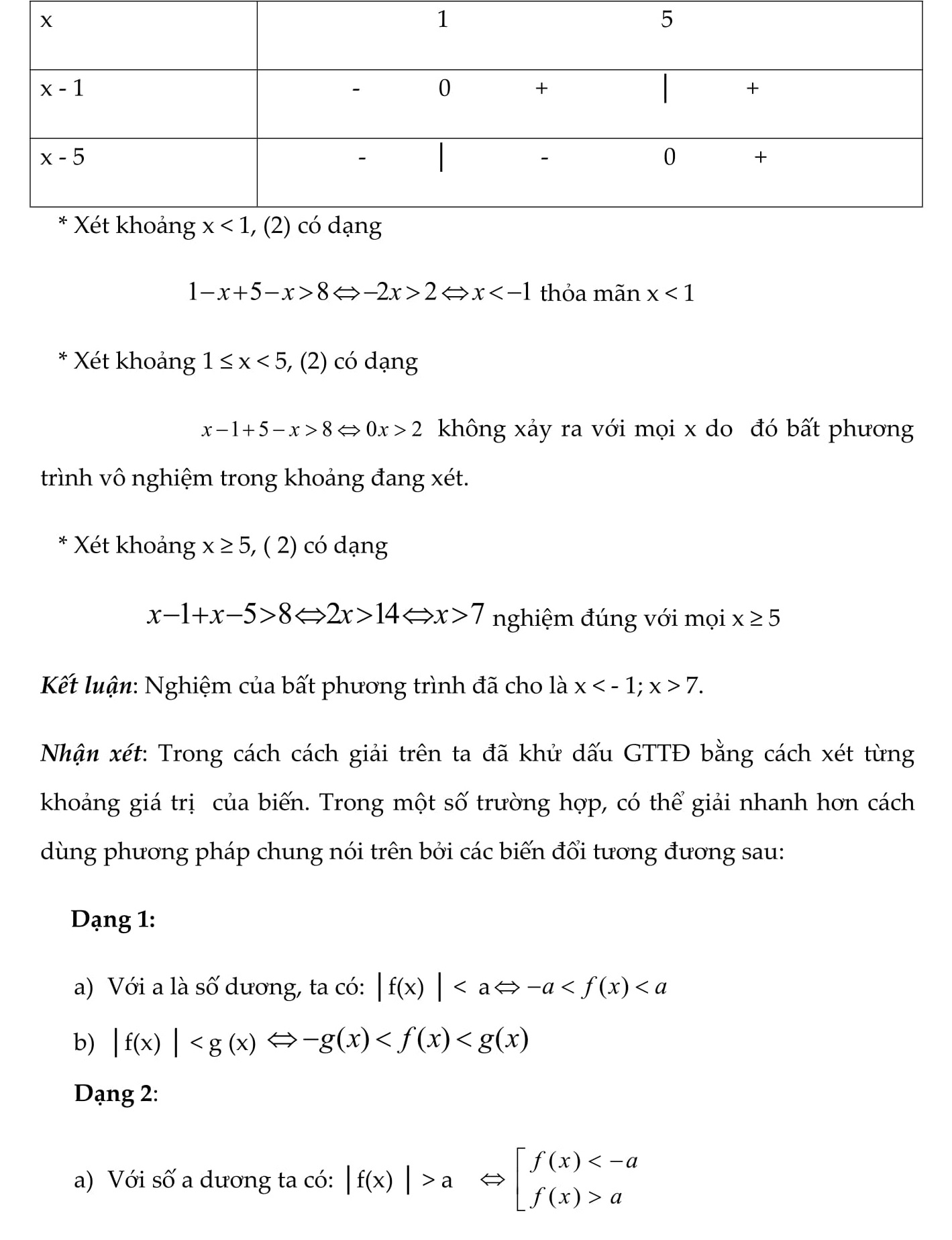 Bất phương trình bậc nhất 1 ẩn - Toán đại số 8 - chương 4