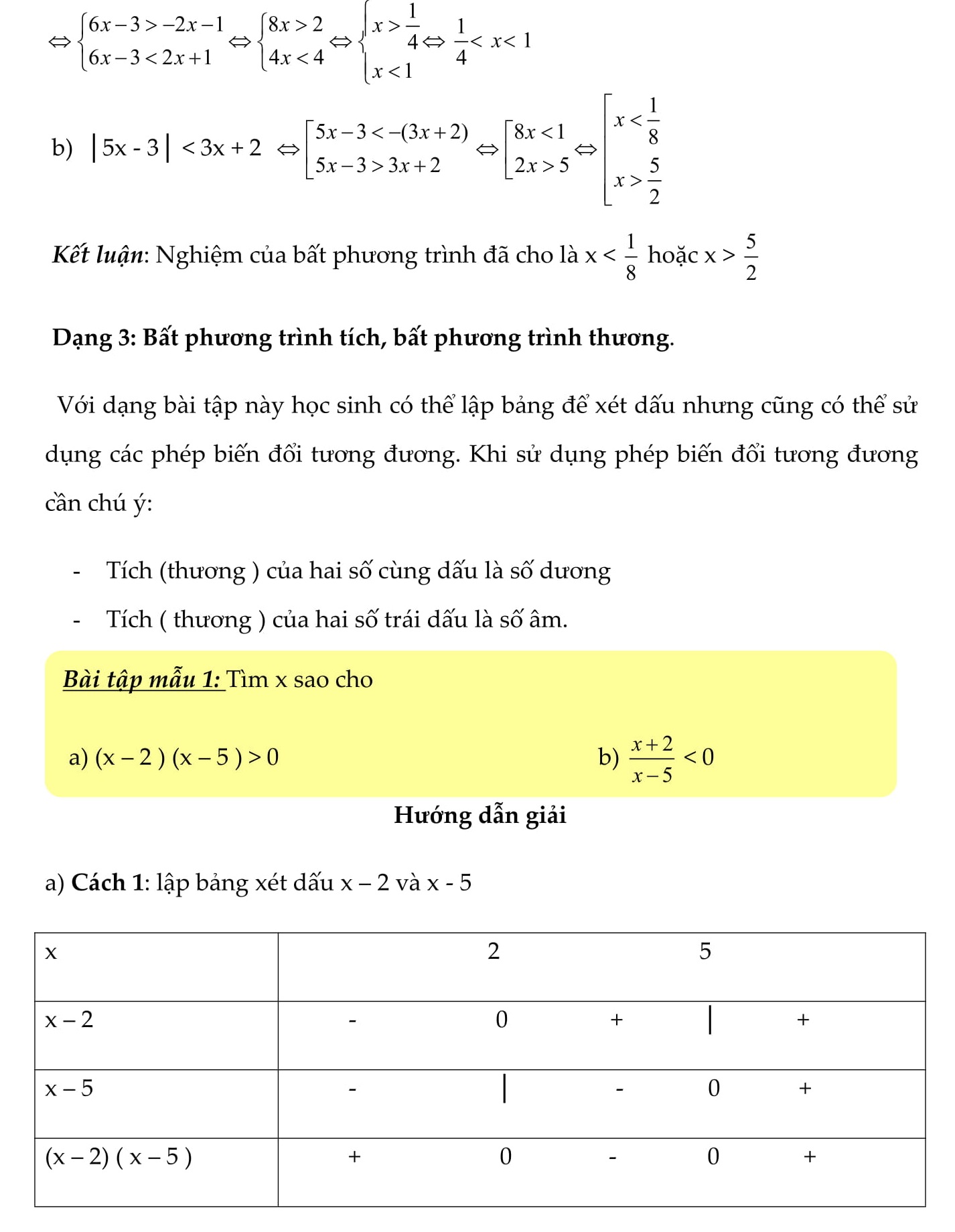 Bất phương trình bậc nhất 1 ẩn - Toán đại số 8 - chương 4